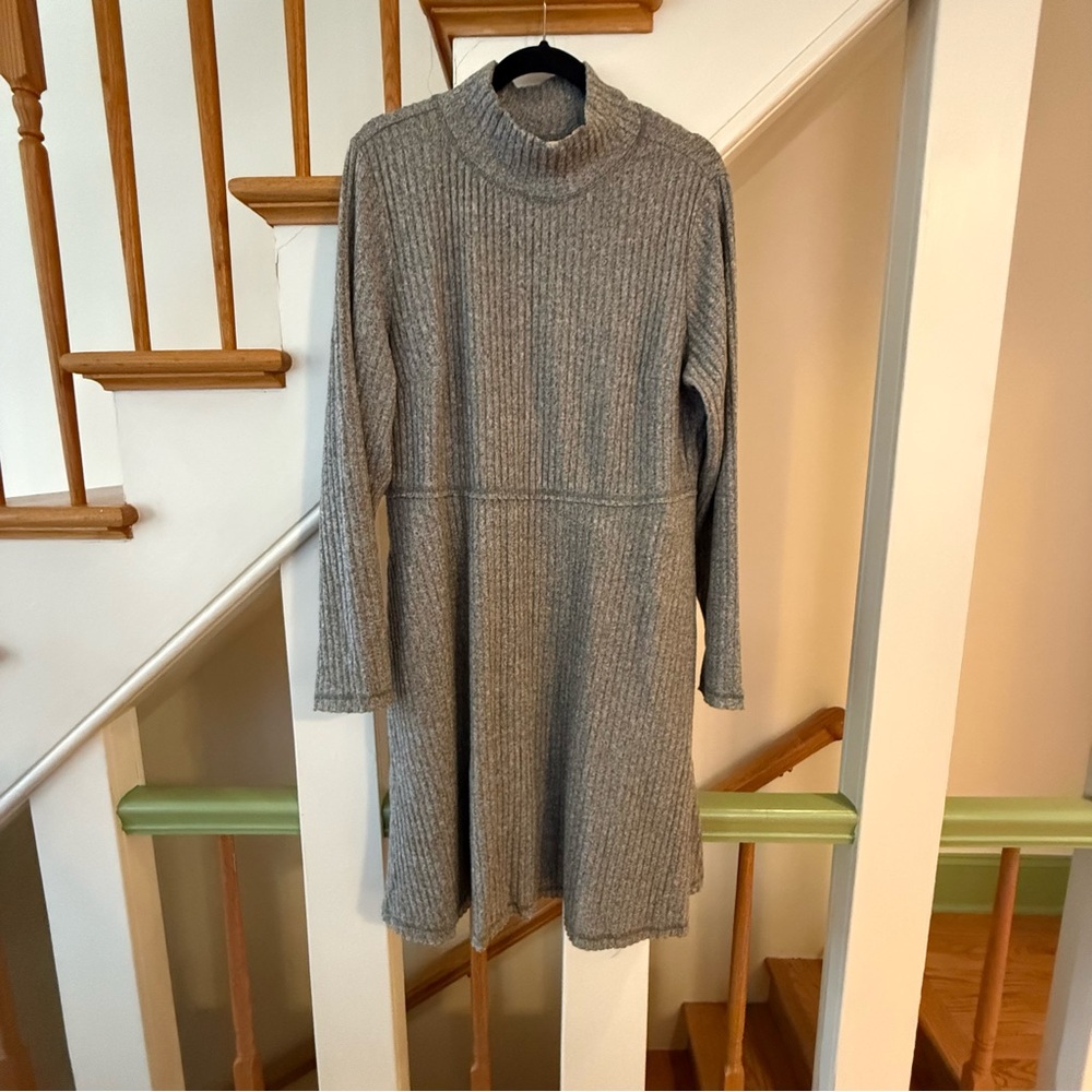 Cato Gray Mock Neck Sweater Dress